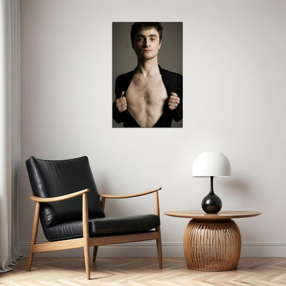 Daniel Radcliffe Black Suit Shirtless Photo Print Hollywood Celebrity Poster Handsome Man Wall Art Hot Male Model Aesthetic Decor for Bedroom Office - xonomax