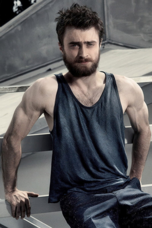 Daniel Radcliffe Casual Tank Top Photo Print Hollywood Celebrity Poster Handsome Man Wall Art Hot Male Aesthetic Decor for Bedroom Living Space - xonomax