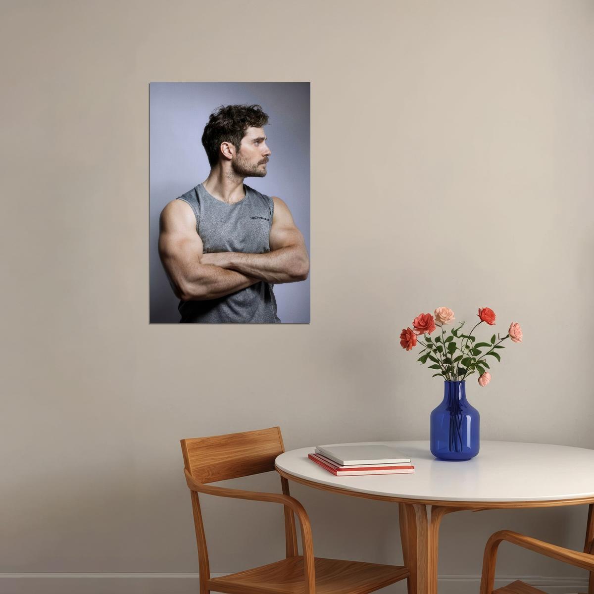 Henry Cavill Strong Arms Photo Print Hollywood Celebrity Poster Handsome Man Wall Art Hot Male Model Aesthetic Decor for Bedroom Living Room - xonomax