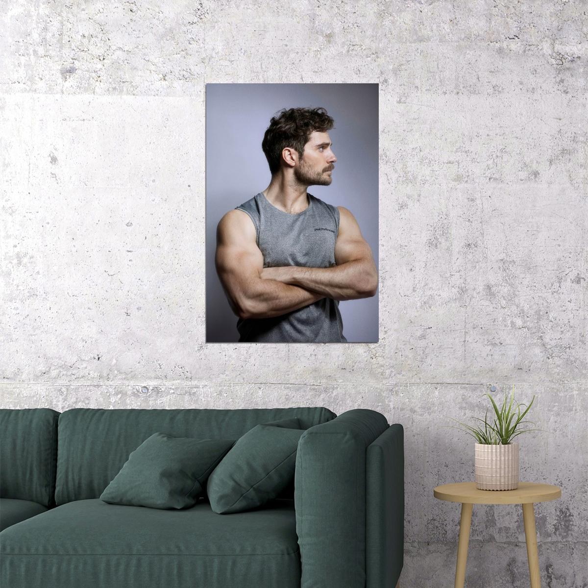 Henry Cavill Strong Arms Photo Print Hollywood Celebrity Poster Handsome Man Wall Art Hot Male Model Aesthetic Decor for Bedroom Living Room - xonomax