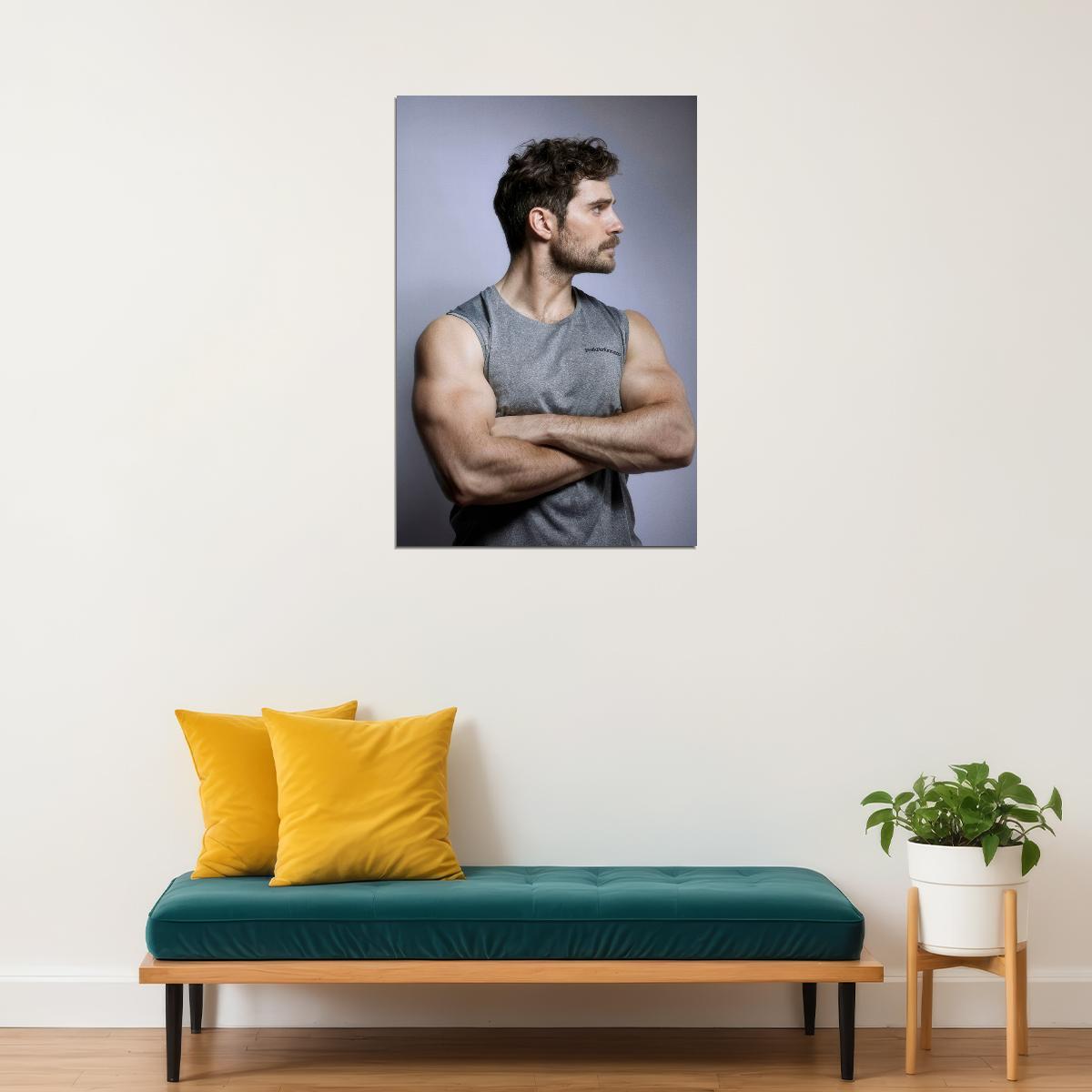 Henry Cavill Strong Arms Photo Print Hollywood Celebrity Poster Handsome Man Wall Art Hot Male Model Aesthetic Decor for Bedroom Living Room - xonomax