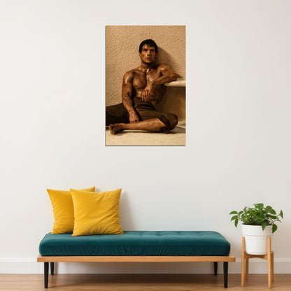 Henry Cavill Shirtless Movie Scene Photo Print Hollywood Celebrity Poster Handsome Man Wall Art Hot Male Aesthetic Decor for Bedroom Living Space - xonomax