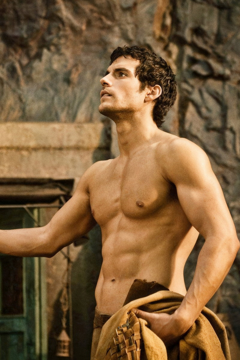 Henry Cavill Shirtless Action Movie Scene Photo Print Hollywood Celebrity Poster Handsome Man Wall Art Hot Male Aesthetic Decor for Bedroom Office - xonomax