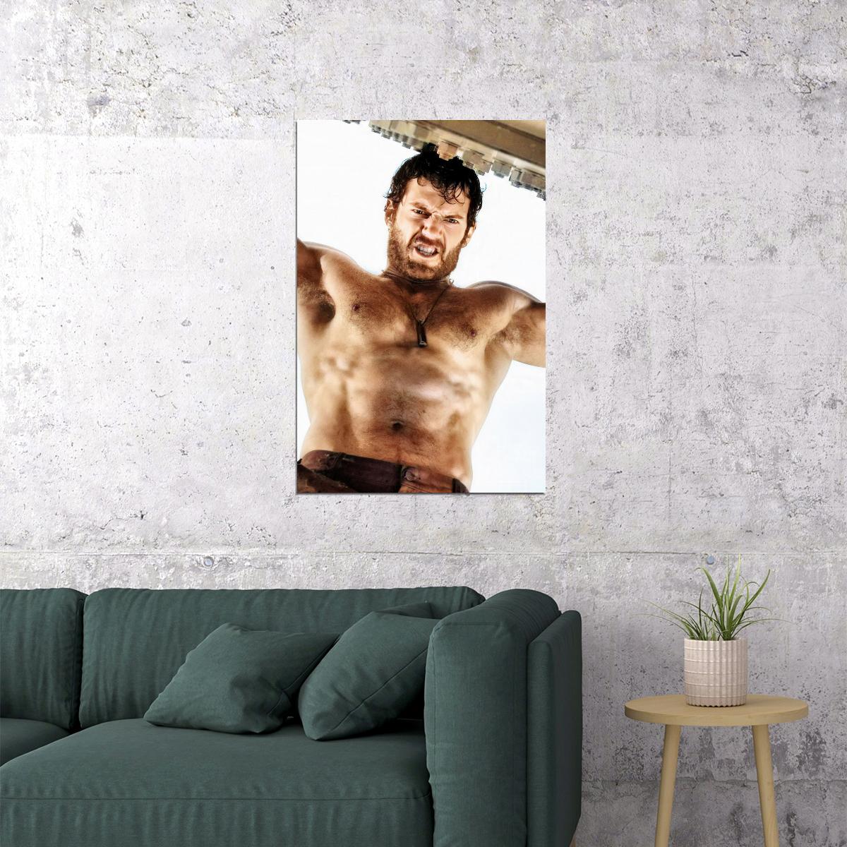 Henry Cavill Shirtless Heroic Photo Print Hollywood Celebrity Poster Handsome Man Wall Art Hot Male Aesthetic Decor for Bedroom Living Space - xonomax