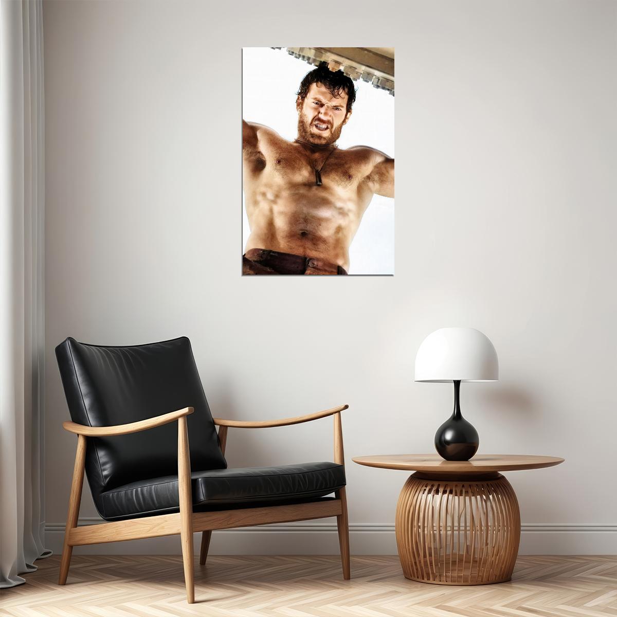 Henry Cavill Shirtless Heroic Photo Print Hollywood Celebrity Poster Handsome Man Wall Art Hot Male Aesthetic Decor for Bedroom Living Space - xonomax