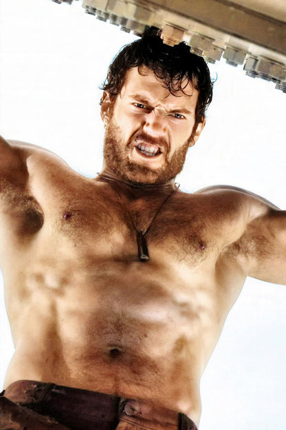 Henry Cavill Shirtless Heroic Photo Print Hollywood Celebrity Poster Handsome Man Wall Art Hot Male Aesthetic Decor for Bedroom Living Space - xonomax