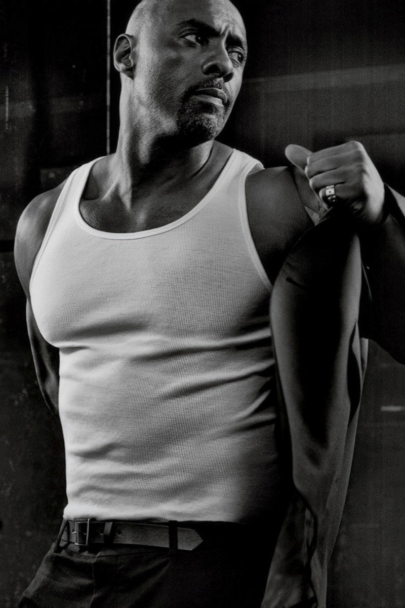 Idris Elba Black and White Tank Top Photo Print Hollywood Celebrity Poster Handsome Man Wall Art Hot Male Aesthetic Decor for Bedroom Living Space - xonomax
