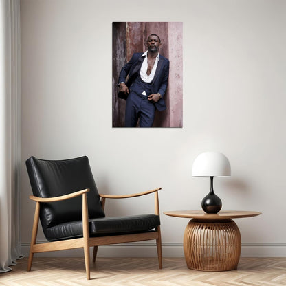 Idris Elba Stylish Suit Portrait Photo Print Hollywood Celebrity Poster Handsome Man Wall Art Hot Male Aesthetic Decor for Bedroom Office - xonomax