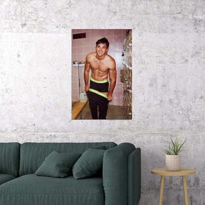 Jacob Elordi Shirtless Bathroom Photo Print Hollywood Celebrity Poster Handsome Man Wall Art Hot Male Model Aesthetic Decor for Bedroom Living Space - xonomax