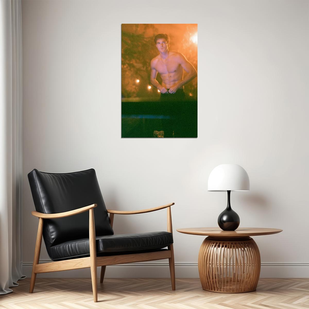 Jacob Elordi Shirtless Night Scene Photo Print Hollywood Celebrity Poster Handsome Man Wall Art Hot Male Aesthetic Decor for Bedroom Living Room - xonomax
