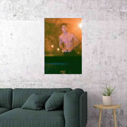 Jacob Elordi Shirtless Night Scene Photo Print Hollywood Celebrity Poster Handsome Man Wall Art Hot Male Aesthetic Decor for Bedroom Living Room - xonomax