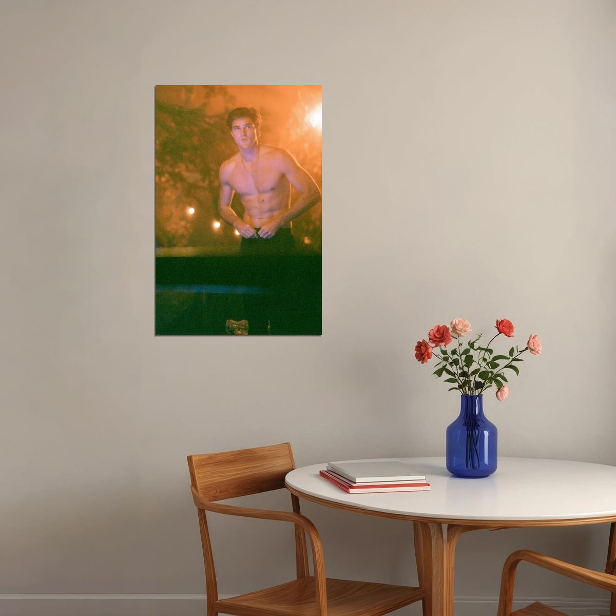 Jacob Elordi Shirtless Night Scene Photo Print Hollywood Celebrity Poster Handsome Man Wall Art Hot Male Aesthetic Decor for Bedroom Living Room - xonomax