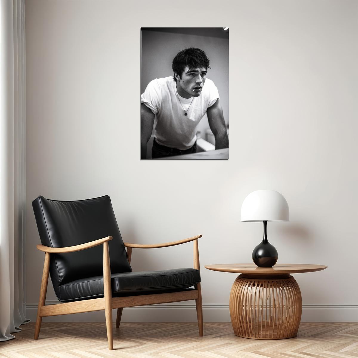 Jacob Elordi Black and White Intense Look Photo Print Hollywood Celebrity Poster Handsome Man Wall Art Hot Male Model Aesthetic Decor for Bedroom Office - xonomax