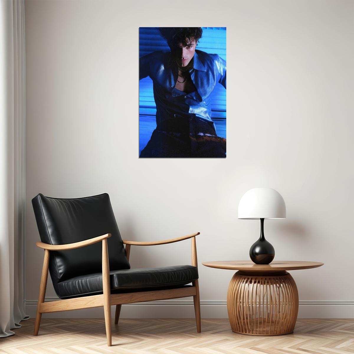 Jacob Elordi Stylish Blue Fashion Photo Print Hollywood Celebrity Poster Handsome Man Wall Art Hot Male Model Aesthetic Decor for Bedroom Living Space - xonomax