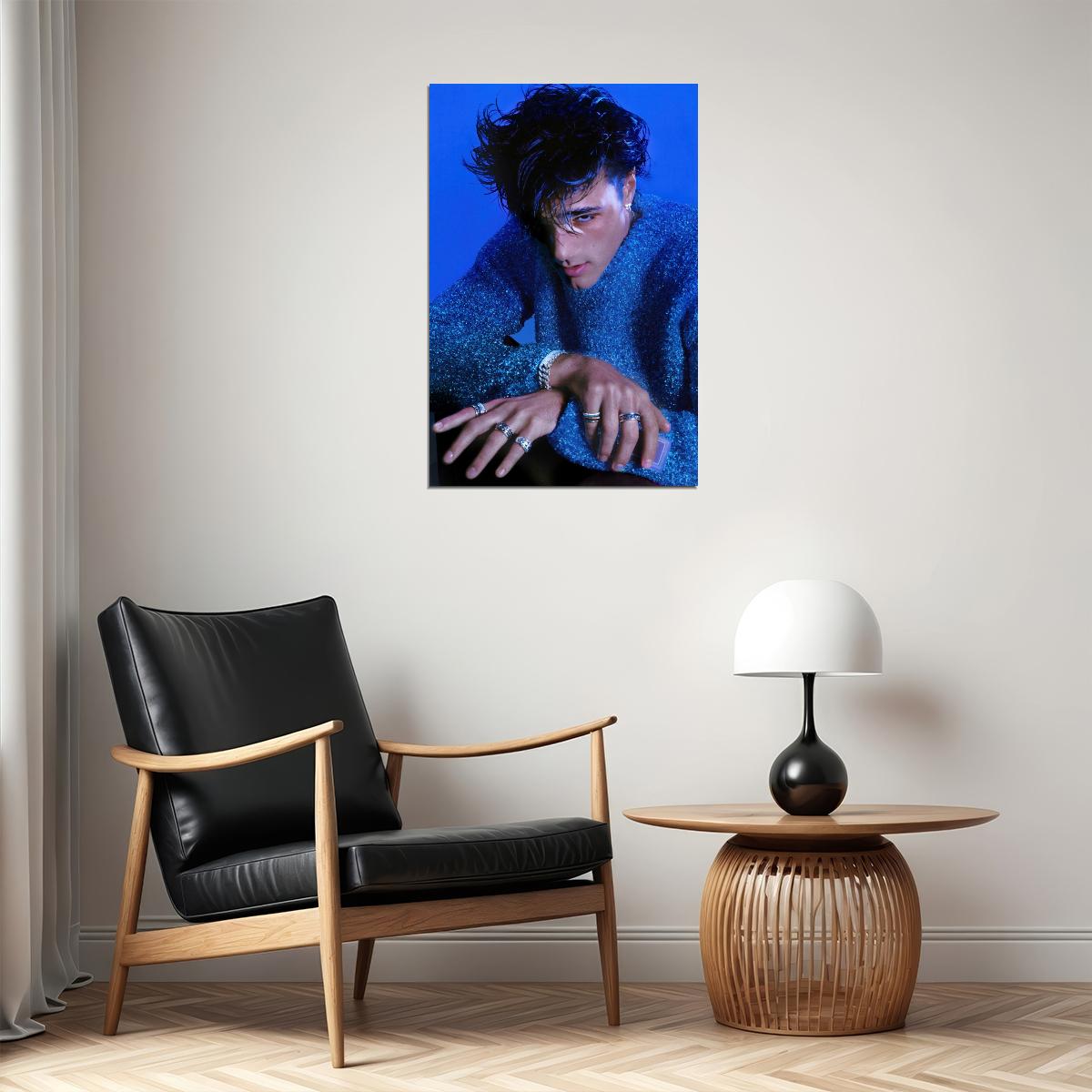 Jacob Elordi Blue Aesthetic Photo Print Hollywood Celebrity Poster Handsome Man Wall Art Hot Male Aesthetic Decor for Bedroom Living Room - xonomax