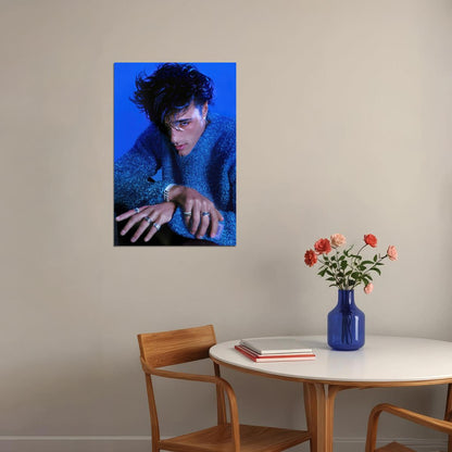 Jacob Elordi Blue Aesthetic Photo Print Hollywood Celebrity Poster Handsome Man Wall Art Hot Male Aesthetic Decor for Bedroom Living Room - xonomax