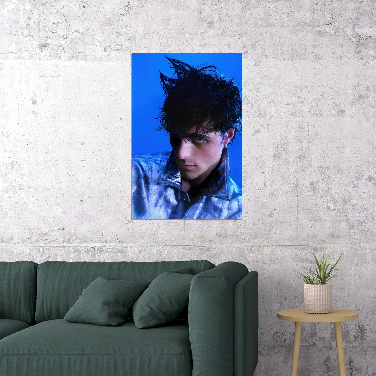 Jacob Elordi Trendy Blue Fashion Photo Print Hollywood Celebrity Poster Handsome Man Wall Art Hot Male Aesthetic Decor for Bedroom Living Space - xonomax