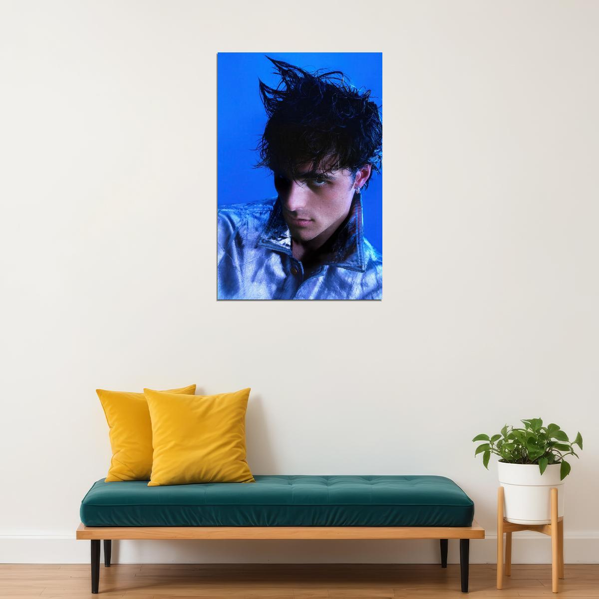 Jacob Elordi Trendy Blue Fashion Photo Print Hollywood Celebrity Poster Handsome Man Wall Art Hot Male Aesthetic Decor for Bedroom Living Space - xonomax