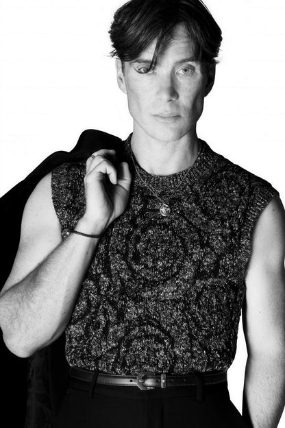 Cillian Murphy Black and White Stylish Photo Print Hollywood Celebrity Poster Handsome Man Wall Art Hot Male Actor Aesthetic Decor for Bedroom Living Room - xonomax