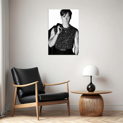 Cillian Murphy Black and White Stylish Photo Print Hollywood Celebrity Poster Handsome Man Wall Art Hot Male Actor Aesthetic Decor for Bedroom Living Room - xonomax
