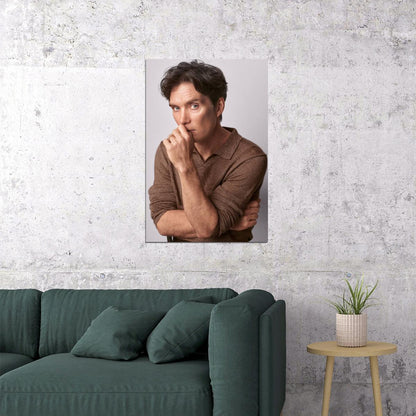 Cillian Murphy Serious Portrait Photo Print Hollywood Celebrity Poster Handsome Man Wall Art Hot Male Actor Aesthetic Decor for Bedroom Office - xonomax