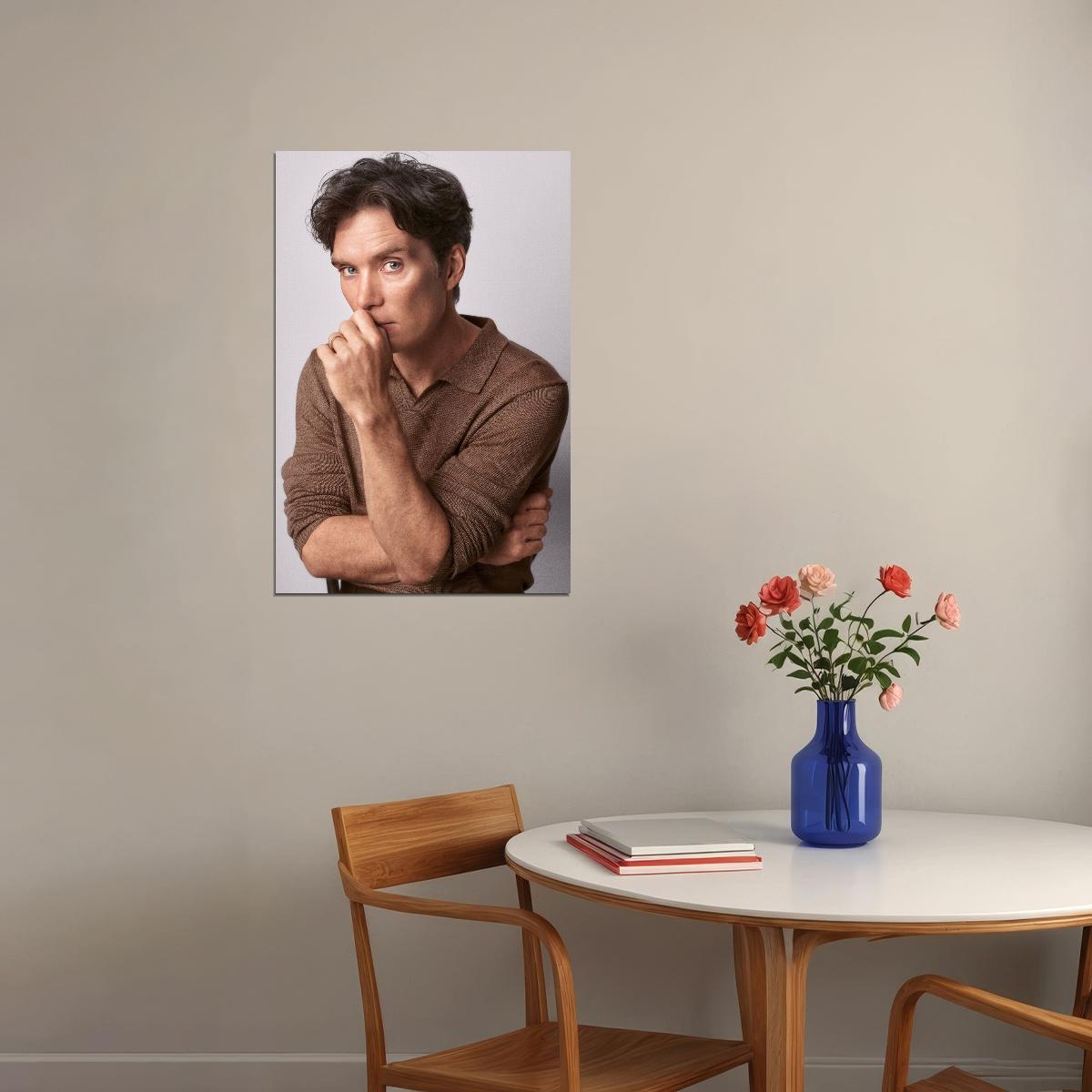 Cillian Murphy Serious Portrait Photo Print Hollywood Celebrity Poster Handsome Man Wall Art Hot Male Actor Aesthetic Decor for Bedroom Office - xonomax