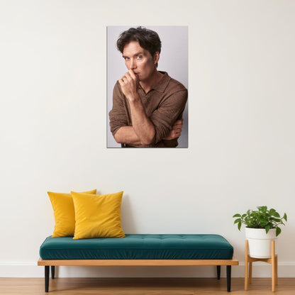 Cillian Murphy Serious Portrait Photo Print Hollywood Celebrity Poster Handsome Man Wall Art Hot Male Actor Aesthetic Decor for Bedroom Office - xonomax