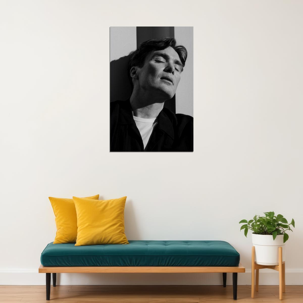 Cillian Murphy Black and Sexy Portrait Photo Print Hollywood Celebrity Poster Handsome Man Wall Art Hot Male Actor Aesthetic Decor for Bedroom Living Space - xonomax