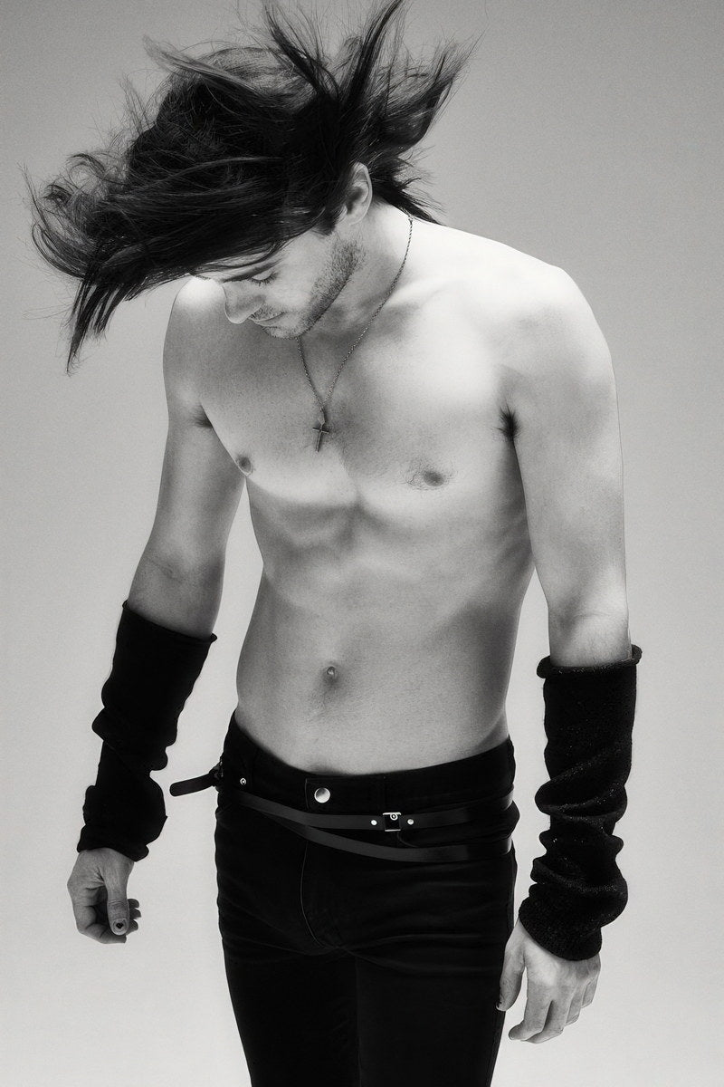 Jared Leto Black and White Shirtless Fashion Photo Print Hollywood Celebrity Poster Handsome Man Wall Art Hot Male Musician Aesthetic Decor for Bedroom Living Room - xonomax