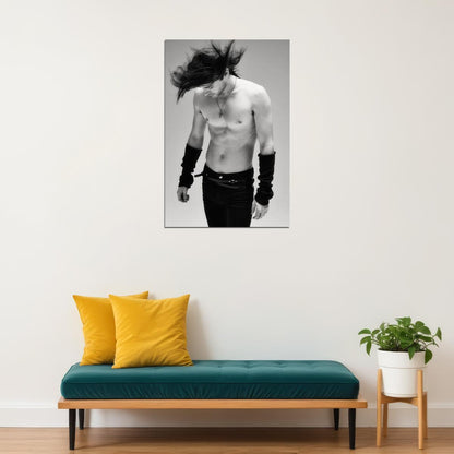 Jared Leto Black and White Shirtless Fashion Photo Print Hollywood Celebrity Poster Handsome Man Wall Art Hot Male Musician Aesthetic Decor for Bedroom Living Room - xonomax