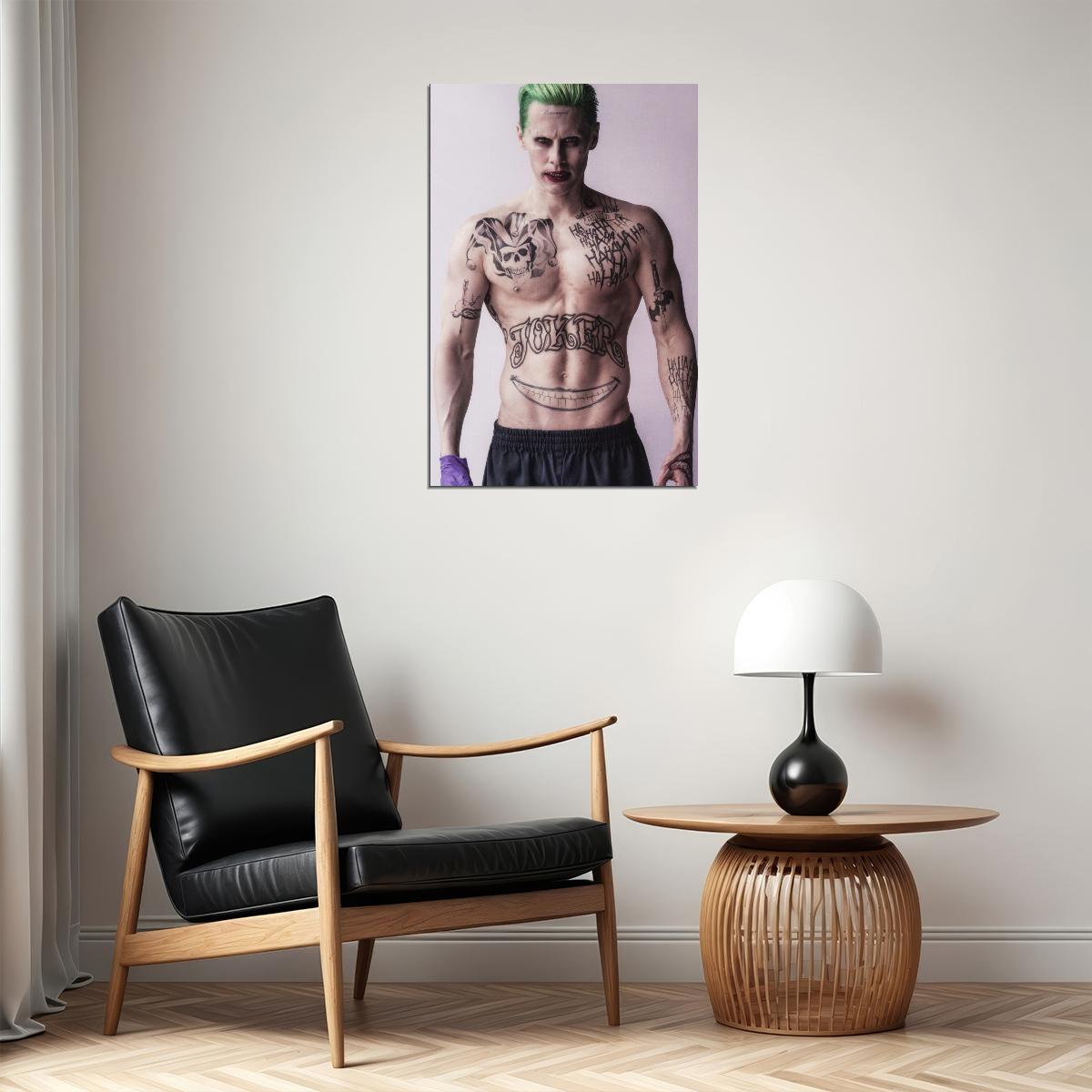 Jared Leto Tattooed Shirtless Photo Print Hollywood Celebrity Poster Handsome Man Wall Art Hot Male Actor Aesthetic Decor for Bedroom Office - xonomax