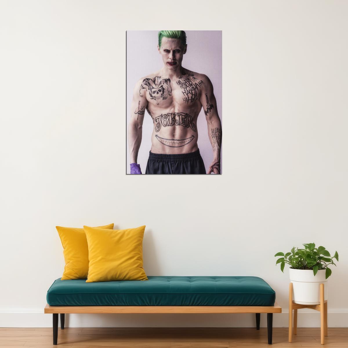 Jared Leto Tattooed Shirtless Photo Print Hollywood Celebrity Poster Handsome Man Wall Art Hot Male Actor Aesthetic Decor for Bedroom Office - xonomax