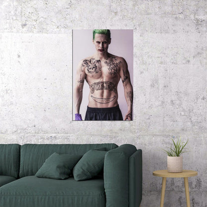 Jared Leto Tattooed Shirtless Photo Print Hollywood Celebrity Poster Handsome Man Wall Art Hot Male Actor Aesthetic Decor for Bedroom Office - xonomax