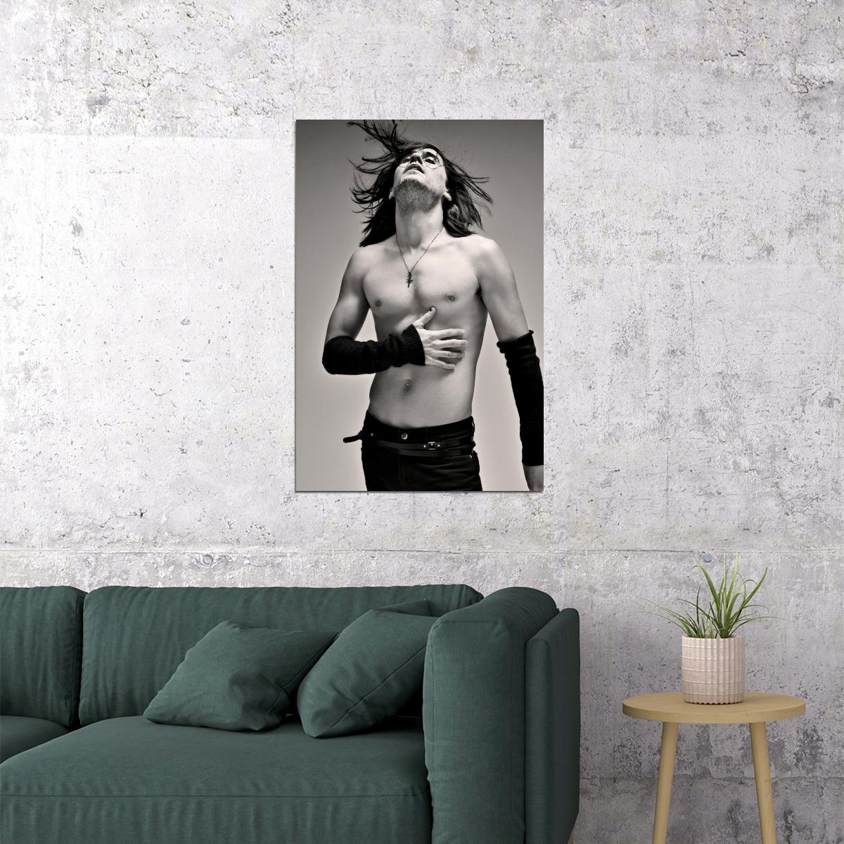 Jared Leto Black and White Artistic Shirtless Photo Print Hollywood Celebrity Poster Handsome Man Wall Art Hot Male Aesthetic Decor for Bedroom Living Room - xonomax