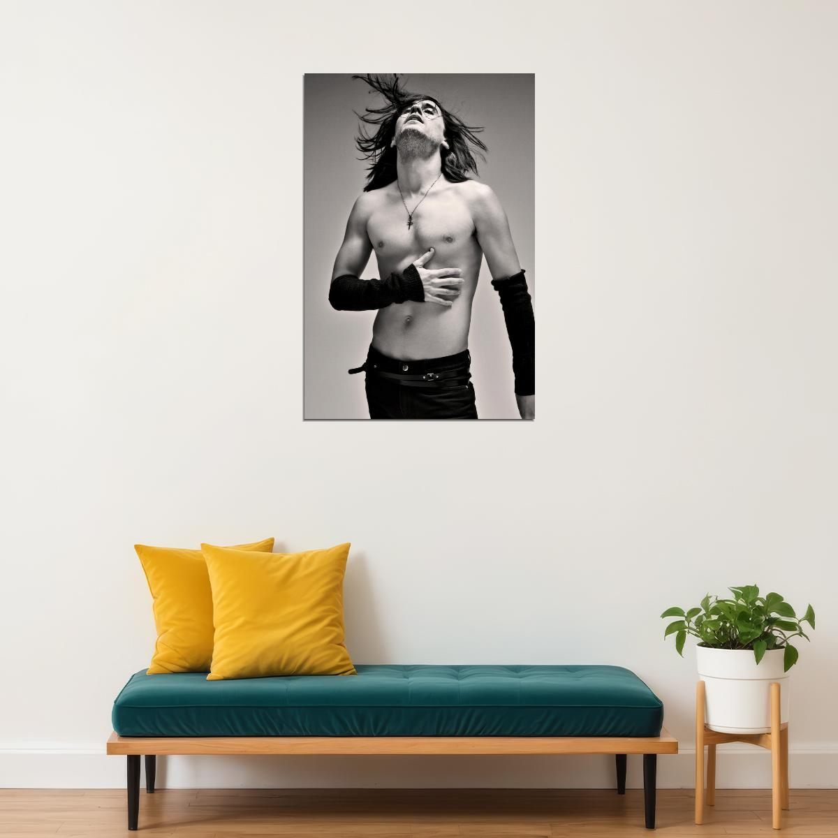 Jared Leto Black and White Artistic Shirtless Photo Print Hollywood Celebrity Poster Handsome Man Wall Art Hot Male Aesthetic Decor for Bedroom Living Room - xonomax