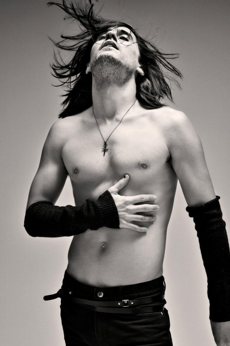 Jared Leto Black and White Artistic Shirtless Photo Print Hollywood Celebrity Poster Handsome Man Wall Art Hot Male Aesthetic Decor for Bedroom Living Room - xonomax