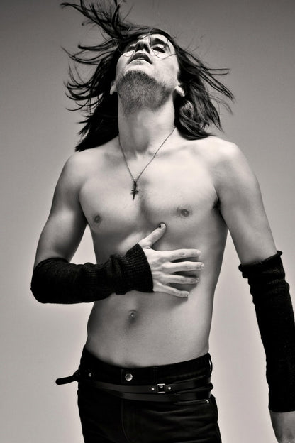 Jared Leto Black and White Artistic Shirtless Photo Print Hollywood Celebrity Poster Handsome Man Wall Art Hot Male Aesthetic Decor for Bedroom Living Room - xonomax