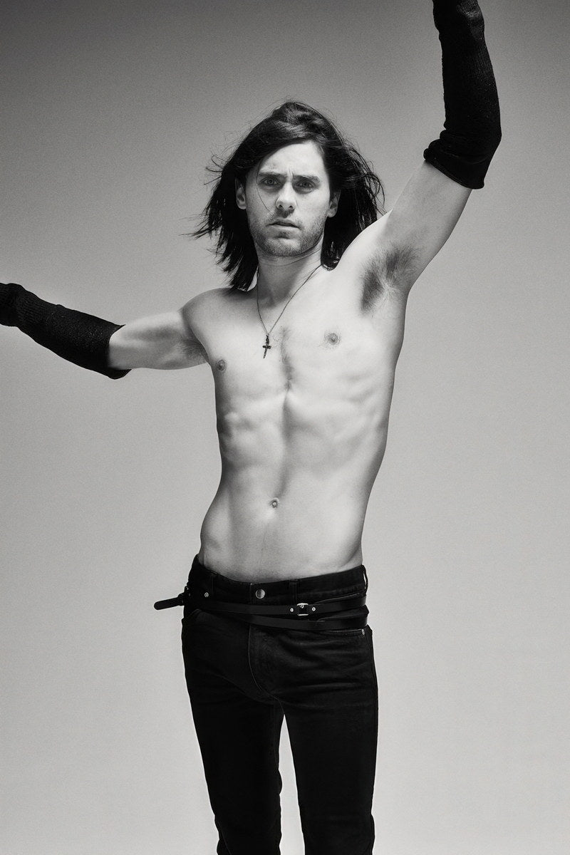 Jared Leto Black and White Bold Fashion Photo Print Hollywood Celebrity Poster Handsome Man Wall Art Hot Male Model Aesthetic Decor for Bedroom Living Space - xonomax