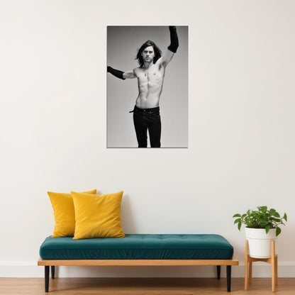 Jared Leto Black and White Bold Fashion Photo Print Hollywood Celebrity Poster Handsome Man Wall Art Hot Male Model Aesthetic Decor for Bedroom Living Space - xonomax