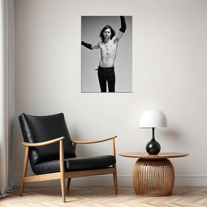 Jared Leto Black and White Bold Fashion Photo Print Hollywood Celebrity Poster Handsome Man Wall Art Hot Male Model Aesthetic Decor for Bedroom Living Space - xonomax
