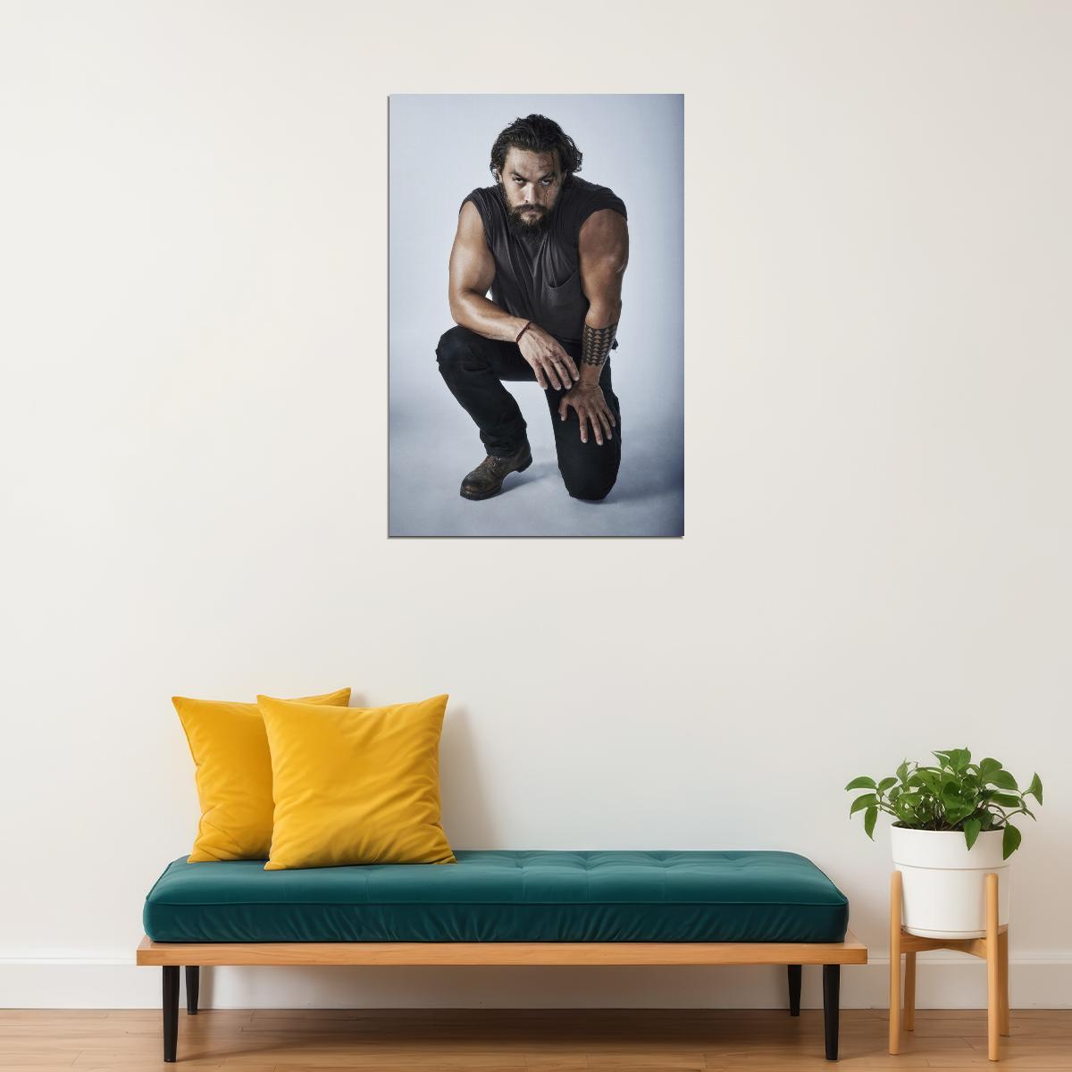 Jason Momoa Hollywood Celebrity Photo Print Handsome Man Poster Hot Male Actor Wall Art Aesthetic Decor for Bedroom Living Room - xonomax