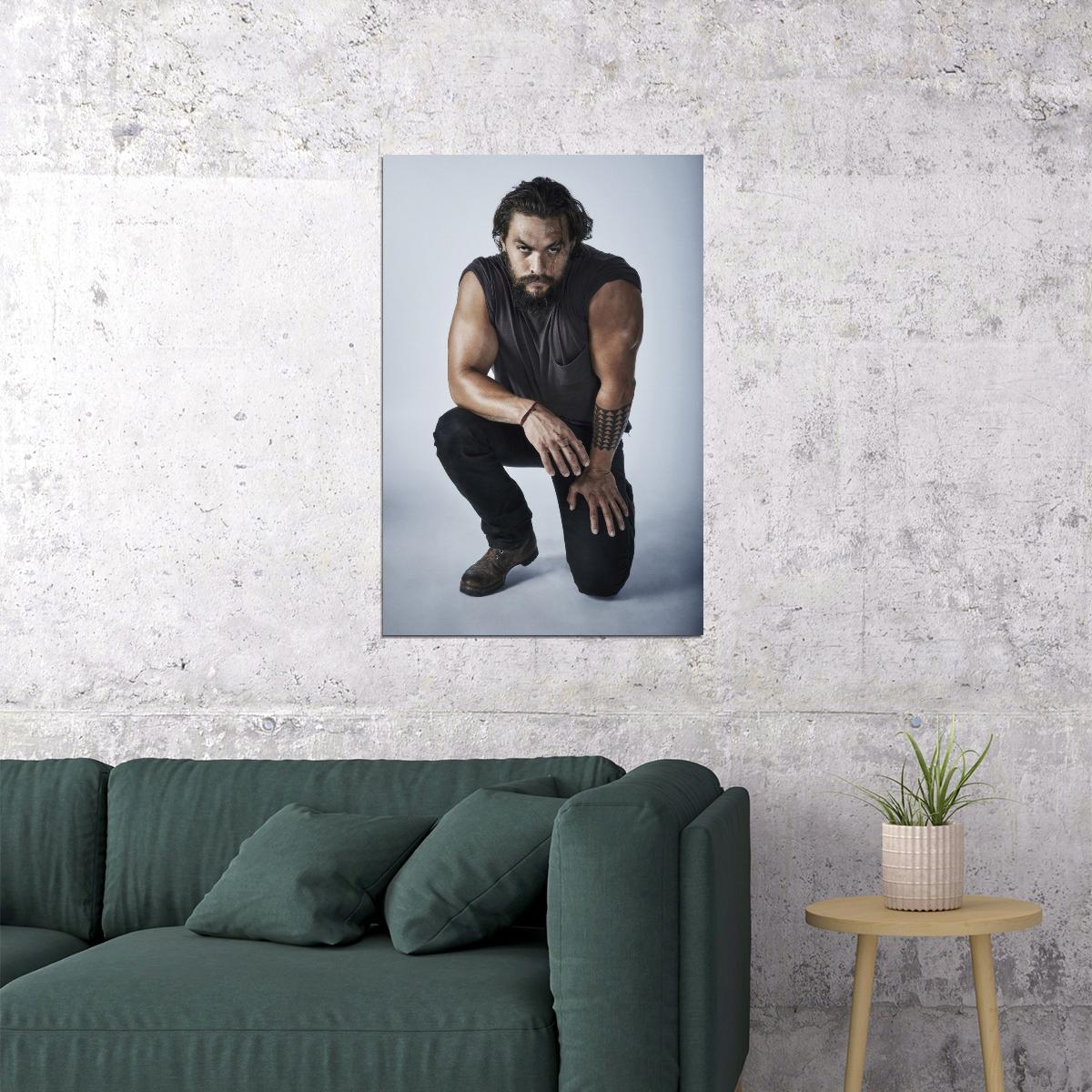 Jason Momoa Hollywood Celebrity Photo Print Handsome Man Poster Hot Male Actor Wall Art Aesthetic Decor for Bedroom Living Room - xonomax