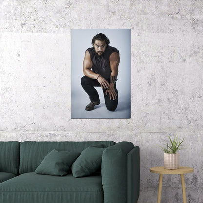 Jason Momoa Hollywood Celebrity Photo Print Handsome Man Poster Hot Male Actor Wall Art Aesthetic Decor for Bedroom Living Room - xonomax