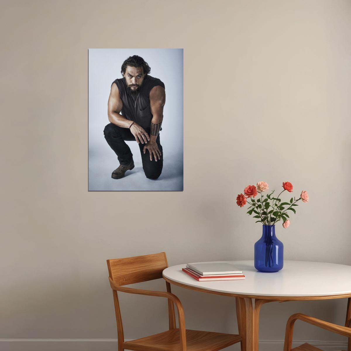 Jason Momoa Hollywood Celebrity Photo Print Handsome Man Poster Hot Male Actor Wall Art Aesthetic Decor for Bedroom Living Room - xonomax