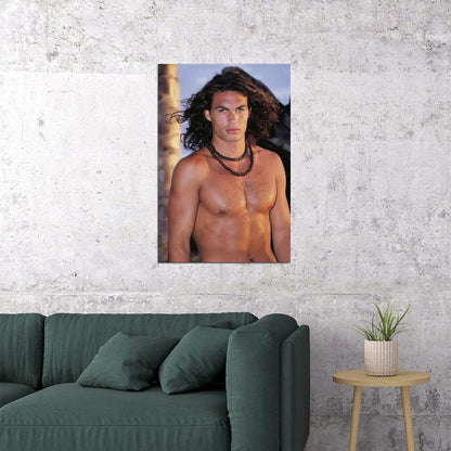 Young Jason Momoa Shirtless Photo Print Hollywood Celebrity Poster Handsome Man Wall Art Hot Male Model Aesthetic Decor for Bedroom Living Room - xonomax
