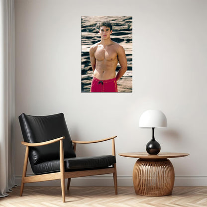 Jason Momoa Shirtless Beach Photo Print Hollywood Celebrity Poster Handsome Man Wall Art Hot Male Model Aesthetic Decor for Bedroom Living Space - xonomax