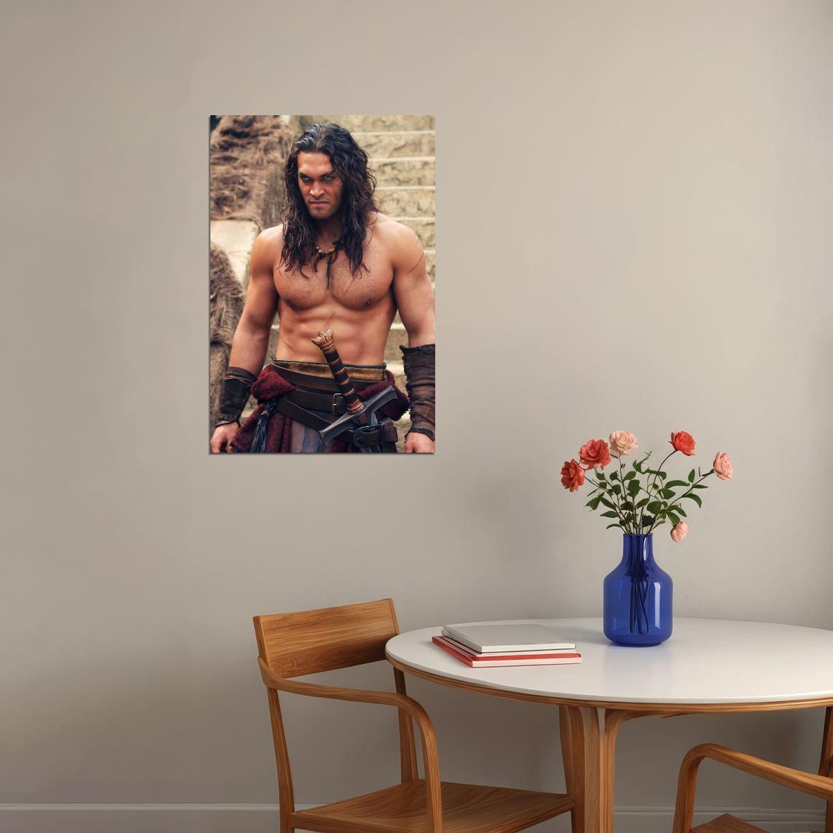 Jason Momoa Epic Warrior Photo Print Hollywood Celebrity Poster Handsome Man Wall Art Hot Male Actor Aesthetic Decor for Bedroom Living Space - xonomax