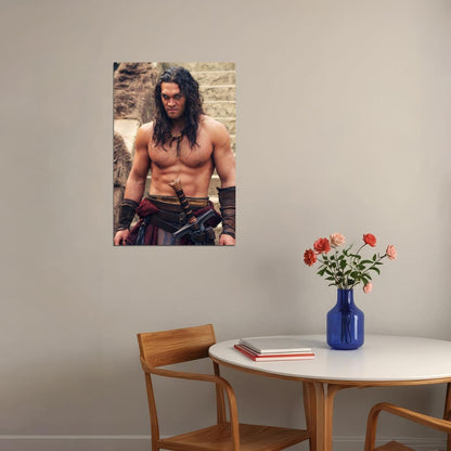 Jason Momoa Epic Warrior Photo Print Hollywood Celebrity Poster Handsome Man Wall Art Hot Male Actor Aesthetic Decor for Bedroom Living Space - xonomax