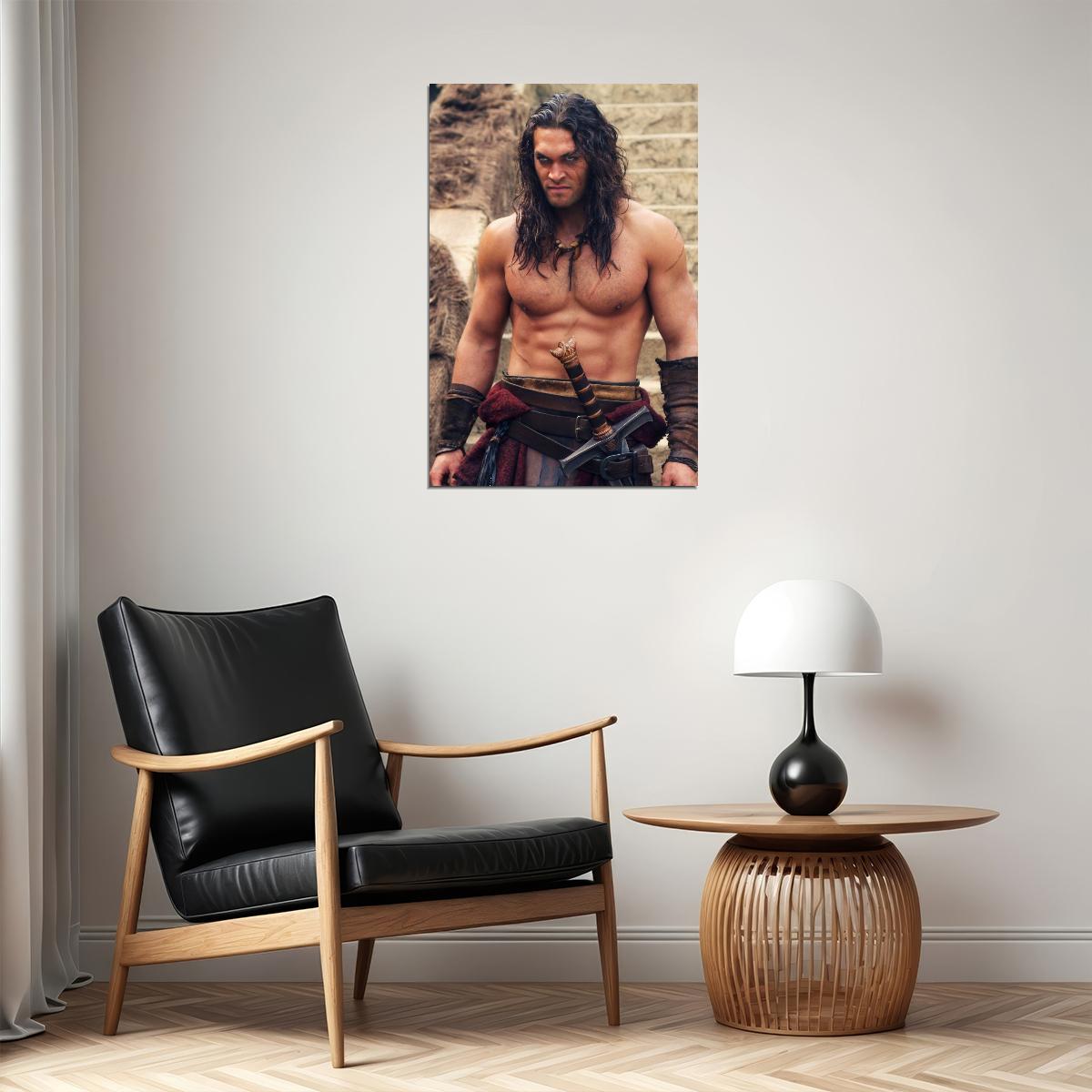 Jason Momoa Epic Warrior Photo Print Hollywood Celebrity Poster Handsome Man Wall Art Hot Male Actor Aesthetic Decor for Bedroom Living Space - xonomax