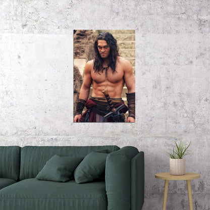 Jason Momoa Epic Warrior Photo Print Hollywood Celebrity Poster Handsome Man Wall Art Hot Male Actor Aesthetic Decor for Bedroom Living Space - xonomax